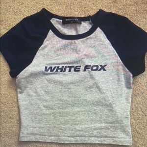 Navy and Gray Women's Top